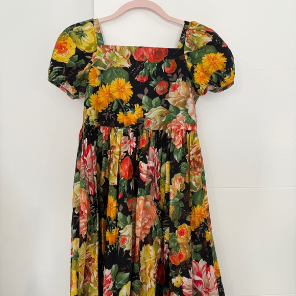 Dolce & Gabbana Poplin Girls Printed Floral Sun Dress Party Celebration - Picture 1 of 9